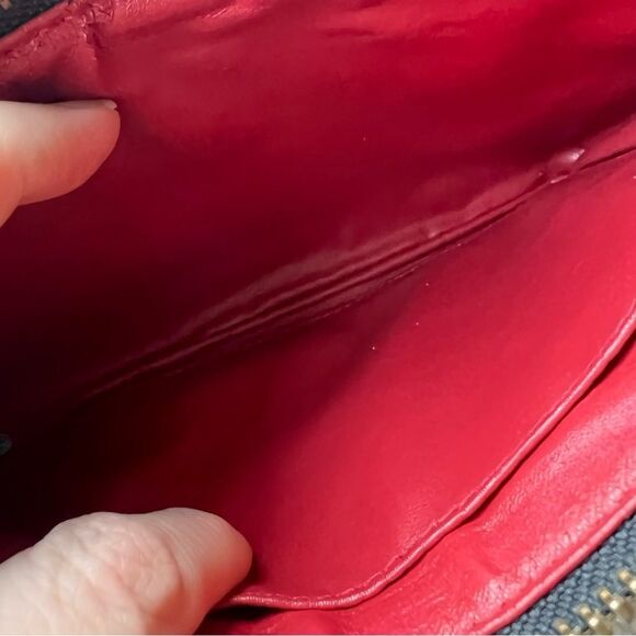 VTG Dooney & Bourke wristlet w/red interior 8” x 4.5” EUC - Picture 12 of 14